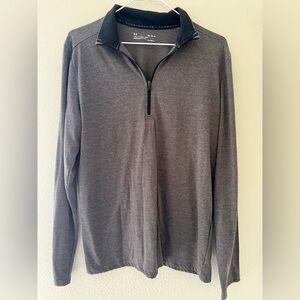 Under Armour Men's Charcoal and Black Zip-Up Sweater